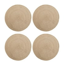 Haxmnou Round Placemats Set of 4 Round Braided Place mats 14.96 Inches Table Mats for Dining Tables Washable Heat Resistant Place mats for Party, Tabletop Accessories