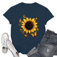 thumbnail image 2 of NAMTYQX Womens Tshirts Cotton Loose Fit Soft Casual Round Neck Slack Graphic Stretchy Oversized Short Sleeve Bedrucktes Shirts for Women Trendy Summer Navy Size 3XL, 2 of 5