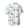 thumbnail image 6 of Lsque Cartoon House Car print Men's Cuban Collar Short Sleeve Shirt Summer Beachwear Casual Button Down Fashionable Vacation Leisure Shirt-Large, 6 of 7