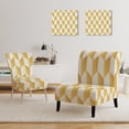 thumbnail image 3 of Designart "Gold And White Geometric Pattern I" Upholstered Mid-Century Accent Chair - Arm Chair, 3 of 5