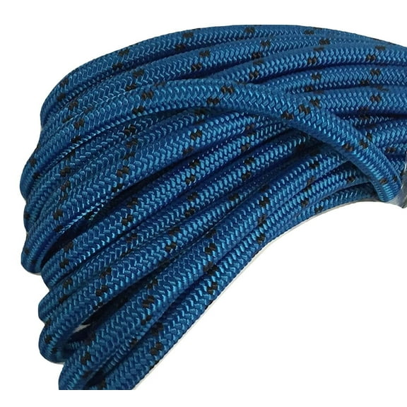 5/8" Double Braided Polyester Arborist Bull Rope, 100 ft, Blue/Black