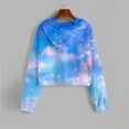 thumbnail image 4 of Xudanell Womens Cropped Sweatshirt Tie Dye Graphic Print Hoodie Women Blouses Sweatshirt Going Out Top Light Purple L, 4 of 5
