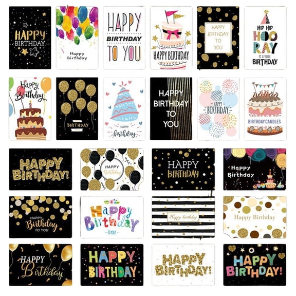 24 Pcs 3D Birthday Card Set Greeting Card with Envelope 3D Cake Birthday Card