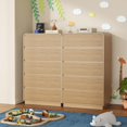 thumbnail image 6 of Tall Dresser for Bedroom with 5 Drawers, Fluted Chest of Drawers with Round Curved Corner, Hidden Handles, Modern Wood Storage Organizer for Bedroom, Nursery, Living Room, 6 of 7