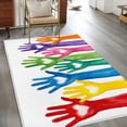 thumbnail image 2 of Cartoon Colorful Hands Area Rugs 3x5 ft Cute Watercolor Hands with Love Heart Washable Rug Non Slip Indoor Carpet Absorbent Floor Mat for Living Room Bedroom Dining Room, 2 of 9
