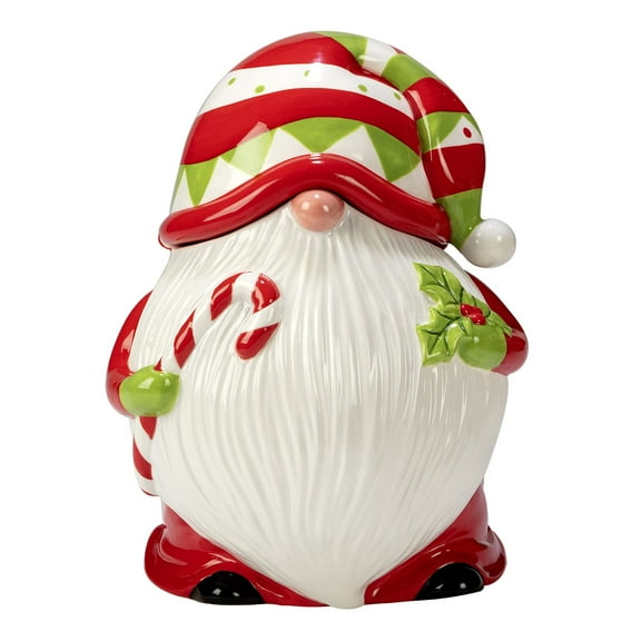 Certified International Holiday Magic Gnomes 3-D Cookie Jar, 64 oz, Multicolor
