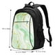 thumbnail image 5 of Balery Green And Gold Abstract Marble Mochila con carga USB para hombre y mujer - Mochila impermeable y antirrobo para laptop con puerto USB para viajes, trabajo, 5 of 7