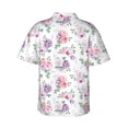 thumbnail image 3 of Picia Rose Flower B Gentle Cotton Regular Fit Short Sleeve Casual Hawaiian Shirt for Men-3X-Large, 3 of 9