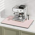thumbnail image 2 of Coffee Mat, 16" x 24" Coffee Bar Mats for Espresso Machine Station Accessories and Organizer, Hide Stain Rubber Backed Absorbent Dish Drying Pad for Kitchen Counter, Cute Bar Decor Pad, Pink, 2 of 7