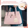 thumbnail image 4 of Uxcell Mini Backpack Cute Cosmetic Bag for Women PU Leather Creative Keychain Brown, 4 of 7