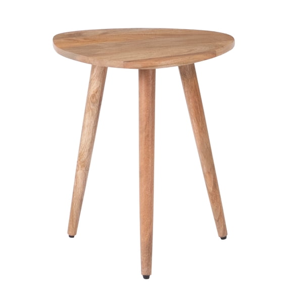 MH London Bond Solid Mango Wood Triangle End Table 16 x 18 Inch Natural