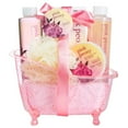 thumbnail image 5 of Luxury Bath Gift Set – Peony Spa Gift Basket for Women with Shower Gel, Bubble Bath, Lotion, Bath Salt Spa Kit for Women in Pink Tub Valentines Gift, 5 of 6