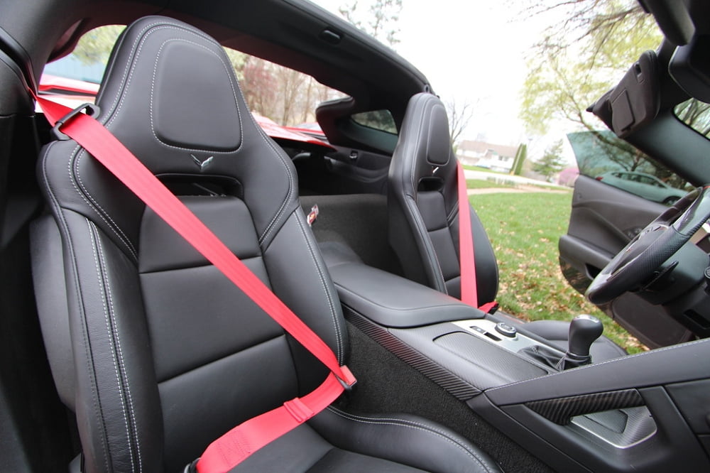 Car Seat Belt Covers Shoulder Pads Cushion Chevrolet Corvette Grand Sport Gray
