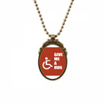 thumbnail image 1 of Hug Help Body Disability Lucky Antique Necklace Vintage Bead Pendant Keychain, 1 of 3