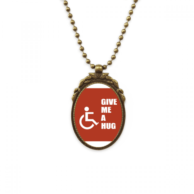 Hug Help Body Disability Lucky Antique Necklace Vintage Bead Pendant Keychain