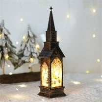 Loyerfyivos Merry Christmas Light Up Church Decor, Battery Lamp Ornamental Lantern, Supplies, Battery Candle Lights for Kids Boys Girls Family Friends