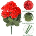 thumbnail image 6 of Spencer 2 Bouquet Artificial Geraniums Silk Flowers Leaf Faux Plants for Home Office Party Festival Garden Decor (Pink), 6 of 11