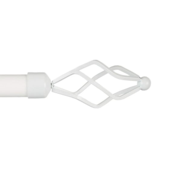 Exclusive Home Lancelot 1" Window Curtain Rod and Finial Set, Adjustable 66"-120", Off White