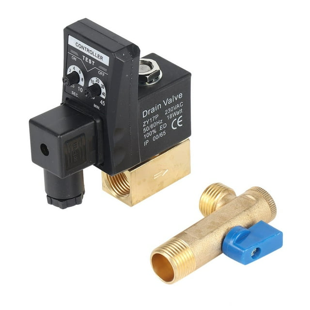 Electronic Timed Air Compressor Gas Tank Automatic 2-way Drain Valve 1/2"