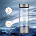 thumbnail image 3 of Hydrogen water bottle, portable hydrogen electrolysis water machine, hydrogen water generator, hydrogen rich water glass family travel health cup 420ml, 3 of 11