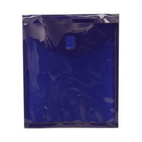 JAM Paper Plastic Hook & Loop Envelopes, 9.8x11.8x1, 12/Pack, Dark Blue, 1 Inch Expansion
