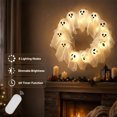 thumbnail image 5 of Halloween Glowing Ghost Wreath, Light-up Spooky Wreath with 12 Ghost Decor, RC, 6H Timer, Ideal for Halloween Party (C 16x3inch), 5 of 9