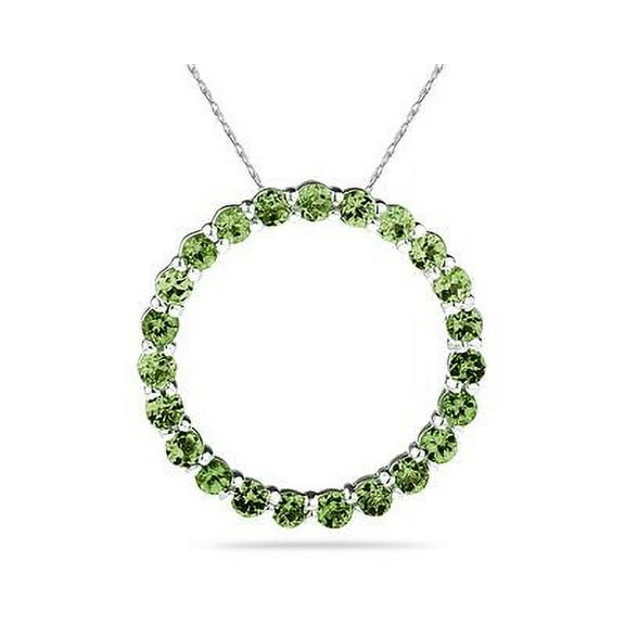 SZUL Women's 2.95ctw Peridot Circle Pendant in Sterling Silver