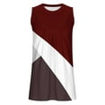 thumbnail image 3 of Wycnly Summer Saving Tank Top for Women Womens Tops Lightweight Loose Fit Pleated Hem Tunic Blouses Casual Color Patchwork Sleeveless Top Ladies Sleeveless Shirt, 3 of 3