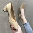 thumbnail image 2 of TAIAOJING Women Casual Spring Summer Casual Single Thick Heel Medium Heel Solid Color Shallow Mouth Fashion Shoes Zapatos, 2 of 6