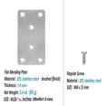 thumbnail image 2 of 10 Pack Flat Mending Plate 201 Stainless Steel Straight Steel Brace, 5 2 Inches Mending Joining Plates Repair Fixing Bracket Connector, 8 Hole With 2, 2 of 5
