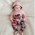thumbnail image 3 of Newborn Infant Baby Girls Autumn Spring Clothes Floral Hoodie Long Sleeve Pocket Jumper Tops+Pants 2Pcs Kids Outfits Clothing Sets, 3 of 10