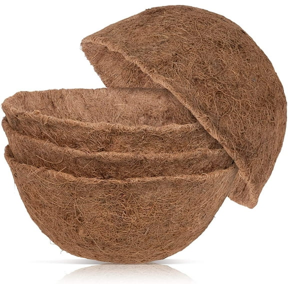 Yirtree 2PCS Half Round Replacement Coco Liner for Hanging Basket Wall Flower Basket, Half Circle Wall Planter Coconut Fiber Plant Basket Liner for Garden Planter Flower Pot
