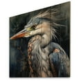 thumbnail image 2 of Designart "Graceful Waterbird Heron III" Animals Print on Natural Pine Wood, 2 of 5