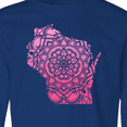 thumbnail image 4 of Inktastic Wisconsin Silhouette Mandala Long Sleeve Youth T-Shirt, 4 of 5
