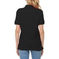 thumbnail image 4 of Basico (Black) Polo Collared Shirts For Women 100% Cotton Short Sleeve Golf Polo Shirts For Women and Juniors, 4 of 5