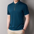 thumbnail image 4 of SWSMCLT Men's Soft Top Fitted Tshirt Fashion Short Sleeve Comfy Summer Cool Tee Work Lightweight Stretch Cyan Small, 4 of 4