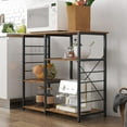 thumbnail image 2 of SogesPower Kitchen 3-Tier Baker's Rack with Kitchen Organizer- Brown, 2 of 9