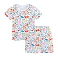 thumbnail image 1 of XDZJLR Tenues pour Filles Mode Enfants Imprimé Manches Courtes Vêtements de Maison Ensemble Deux Pièces, 1 of 6