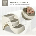thumbnail image 4 of PawHut Foldable Pet Stairs 3-Step for Small Dogs w/ Non-slip Treads, Cream, 4 of 10