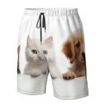 thumbnail image 4 of Fotbe Cute Kittens And Puppy Trajes de Baño Estampados para Hombre, Shorts de Verano de Secado Rápido, Ropa de Playa, Bañadores-Large, 4 of 6