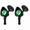 SET OF 2 - Torpedo 3 Light Solar Spot Light Walkway Garden Spotlight - Green