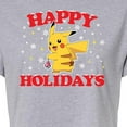 thumbnail image 3 of Pokémon - Happy Holidays - Juniors Cropped Cotton Blend T-Shirt, 3 of 5