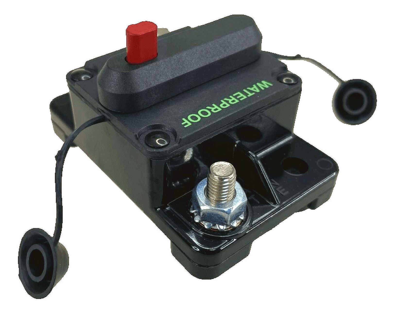 Pactrade Marine Boat Auto Battery Trailer RV Trolling Motor Bus High-Amp Circuit Breaker 12-42V DC Maximum Black Waterproof Manual Reset Button UL Rated Electrical Switch Mount Cover (60 Amp)