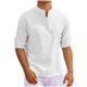 thumbnail image 1 of pstuiky manga larga para hombre, Camisa informal de moda para hombre, con cuello en V y mangas cortas, transpirable y con botones. Tops casuales para hombres xxxl, 1 of 4