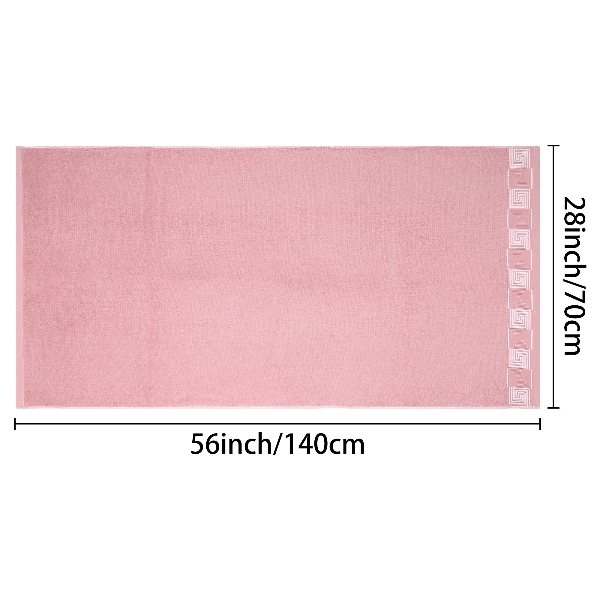 Unique Bargains 100% Cotton 2 Pack Solid Bath Towels Quick Dry and Absorbent Pink