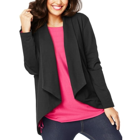 - Plus-Size Women's French Terry Flyaway Cardigan