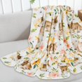 thumbnail image 3 of Freedom Easter Fuzzy Blanket 60 x 50 Inch Watercolor Bunny Floral Throw Blanket Rabbit Flower Flannel Blankets for Spring Home Chair Sofa Couch Bed, 3 of 7