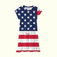 thumbnail image 4 of LSLJS Robe du 4 Juillet pour Filles Tout-Petits Robe d'Été Rayée Drapeau Américain Tenue Patriotique pour Enfants, 4 of 5