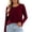 Red, variant on Posijego Womens Long Sleeve T Shirts Pleated Crew Neck Casual Solid Color Base Layer Tee Shirt Going out Tops