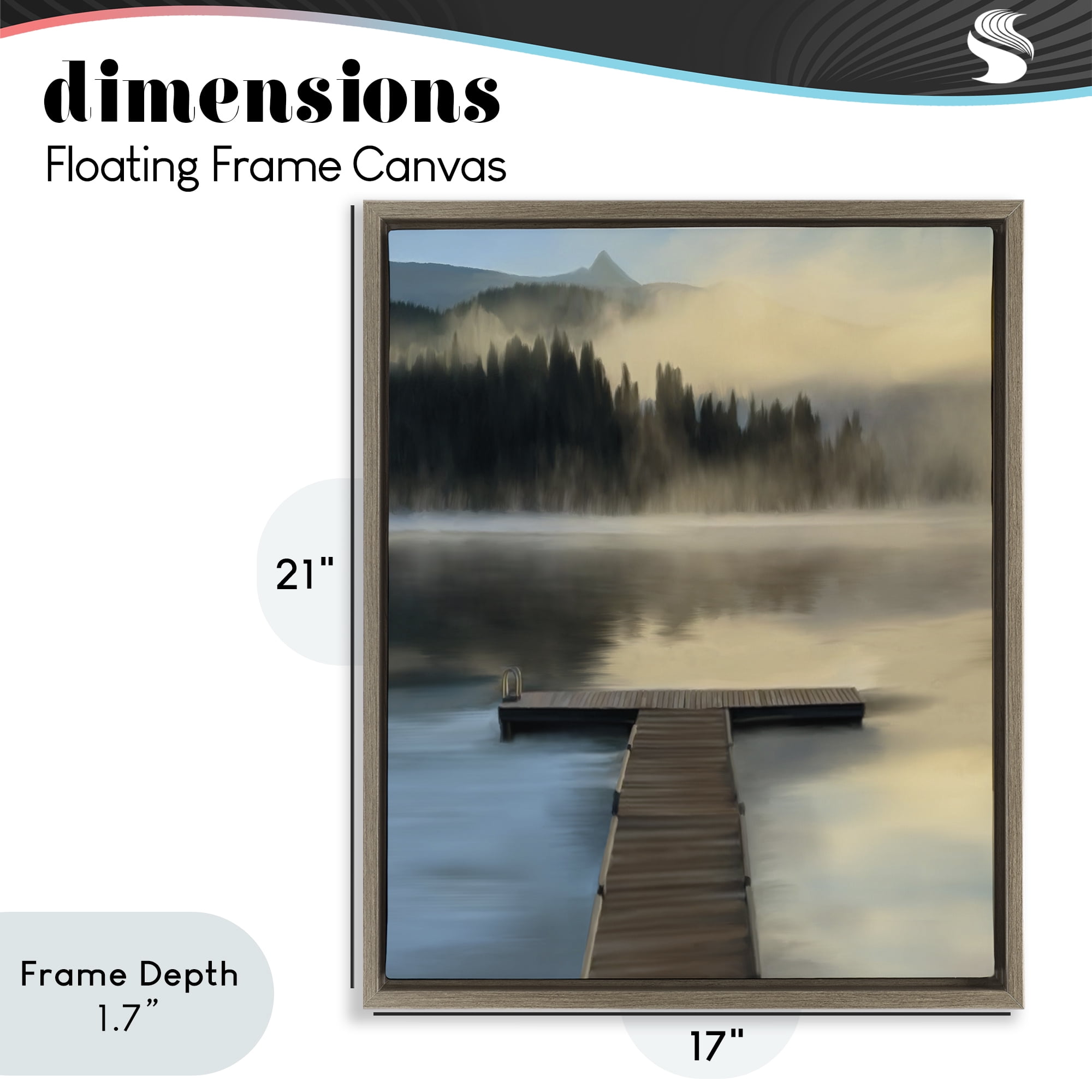 Stupell Industries Reflective Lake At Dusk Brown Framed Floater Canvas Wall Art, design by Renel Peters